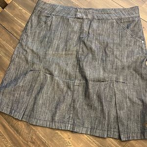 Downeast pleat front denim skirt with pockets
